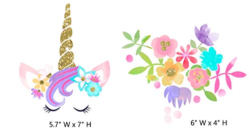 Watercolor Magical Unicorn Peel And Stick Wall Art Sticker Decals For Girls Room Nursery Parties #TOP3