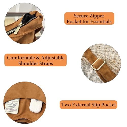 Bolso de Hombro de Gamuza para Mujer, Gran Capacidad miniatura 5
