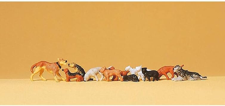 Dogs & Cats 12 HO Scale Preiser Models
