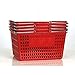 Shopping Basket (Set of 5) Durable Red Plastic with Metal Handles