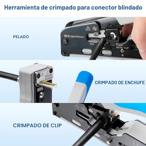 Miniatura 6 de Cable Matters Herramienta De Crimpado Ethernet Modular Todo En Uno Cat 8 Herramienta De Crimpado Cat5, Cat6, Cat7 Y Cat8 Para Conectores Pass-Through Apantallados.