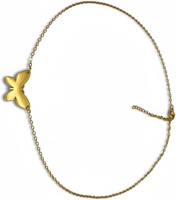 Elegant Butterfly Pendant Necklace, 18K PVD Gold Plated Stainless Steel Chain, Delicate Fashion Jewelry - Image 2