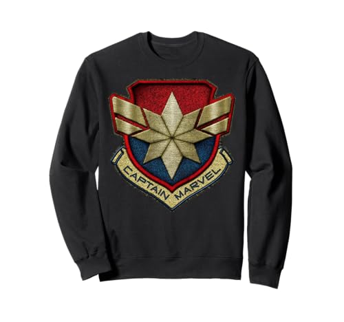 Image of Marvel Captain Marvel Stitch Badge Logo Sweatshirt