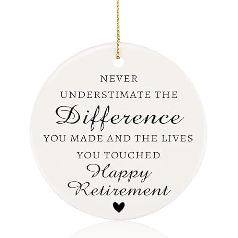 Aremdys Retirement Gifts for Women Men, Retirement Ornament Gift 2026 for Teacher Boss Nurse Friends Grandparents, Ceramic Retired Keepsake Decor for Xmas Tree Cover