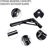 Black Folding Shelf Brackets Max. Load 220 lb, Heavy Duty DIY Wall Mounted Shelf Bracket Space Saving for Table Work Bench (20 INCH-2PCS)