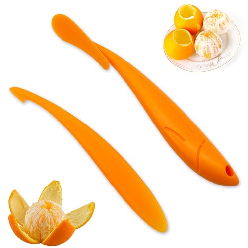 Niuhong 2 Pcs Kunststoff Orange Schäler Obst Schälwerkzeug Grapefruit Schälen Multifunktional Orangenschneider Zirtrusfrüchteschäler Langer Griff Küchengeräte Einfaches Bequemes (A)