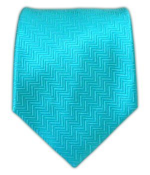 The Tie Bar 100% Woven Silk Solid Turquoise Herringbone Tie