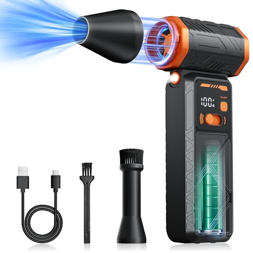 Laotiee H28 Electric Air Duster-130000RPM Cordless Electric air Duster Compressed Air Duster LED Light Adjustable Mini Blower with Type-C Charging,Dust Blower for Computer, Keyboard,House,Outdoor 