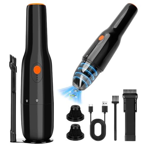 LURICO Aspirador de Mano, Aspirador Coche Potente 9500PA, Mini Aspirador Portátil Recargable de Mano, Aspiradora Sin Cable Coche para Pelo de Mascotas, Coche, Oficina