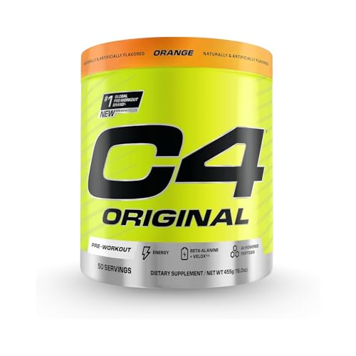 Cellucor C4 Original Pre Workout Powder for Men & Women Energy Endurance & Focus Supplement with Creatine Beta Alanine Citrulline Caffeine & Nitric Oxide Booster Orange Flavor 50 Servings