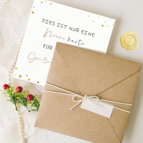 20 Stück Dankeschön Karte Danke Karte (Klappkarte) mit 20 Umschlag und 25 Gold Aufkleber Dankeskarten für Kollegen Lehrern Familie Freunde (14cm x 14cm)