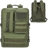 OUUTMEE 50L Sac à Dos Tactique Militaire avec Système Molle, 2,4 Fois Plus Résistant, Sac d'Assaut Militaire Grande Capacité et Imperméable, Sac à Dos Militaire pour Randonnée, Camping, Vert Armée