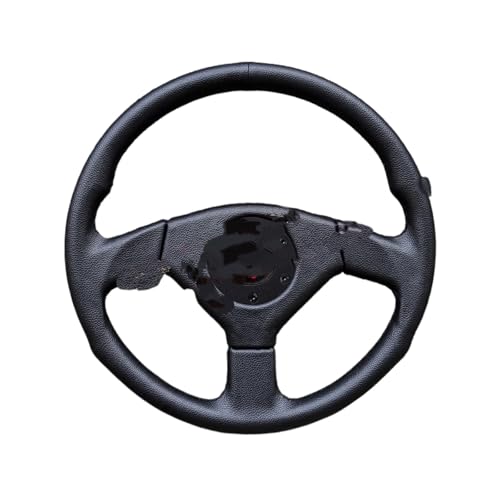 Volante deportivo universal JDM de PVC de 350 mm para karting(Black)