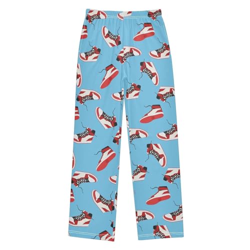 Boys' Pants Retro Sneaker Pattern Long Bottoms Jogger Pants Elastic Waist Trousers with Pockets S-XL