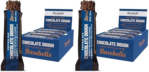 Image of Barebells Protein Bars Chocolate Dough - 12 Count, 20g High Protein Treats - Chocolate Nutrition Bar with 1g Total Sugars - On-The-Go Breakfast or Post-Workout Snack (Pack of 2)
