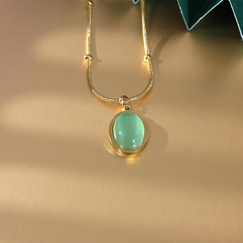 Jiuzhou-Necklace For Women, 18K Gold Plated Necklace, Cat's Eye Stone Pendant, Fashion Jewelry For Women #TOP5