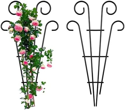 2 Pack Black Coated Wave Pot Trellis 31