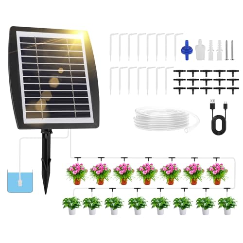 Solar Bewässerungssystem Set,Automatische Gartenbewässerungssystem mit Zeitschaltuhr...
