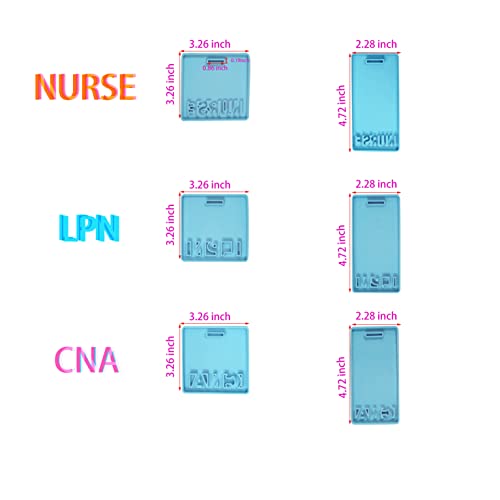 Xidmold 6 Styles Resin Card Silicone Mold, 10Pcs Id Badge Reel Clip, Id Business Case Work Card Holder Moulds, Name Badge Holder Clay Mold, Nurse Practitioner Badge Buddy Diy Epoxy Casting Molds #TOP3