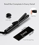 FARERY Mini Curling Iron Dual Voltage, 3/4 pouce Voyage Curling Fer avec 3 Temp réglable, automatique, céramique Mini Curler cheveux avec huile d'argan et kératine infusé, taille voyage Curling Wand avec StorageBag