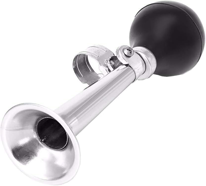 Bicycle Horn, Black Bicycle Bike Bugle Horn Bell Metal Air Horn Clown Horn for Bicycle Golf Cart Bike Horns Accessories