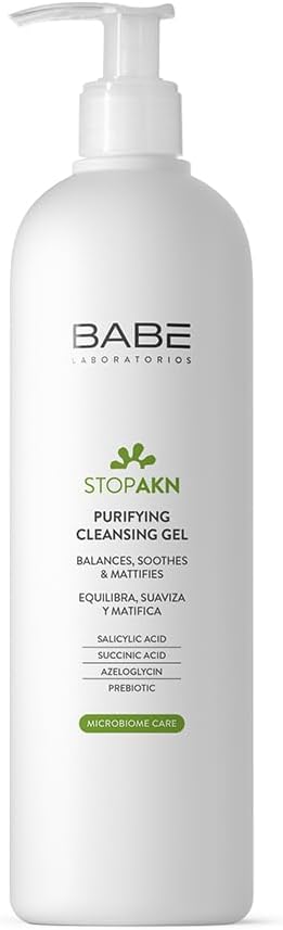 Laboratories Bab    Stop AKN y z temizleyici, 400 ml, akne tedavisi, ya l  cilt ve cilt reg lasyonu, Microbiome Care | g nl k kullan m i in derinlemesine temizlik ve matla t r c