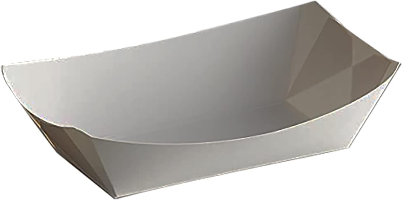 Angel's Peel Lounge White Paper Food Tray- Grease-Resistant and Microwavable- Heavy Duty Paper Trays Great for Tacos, Nachos, Fries, BBQ's, Picnics,