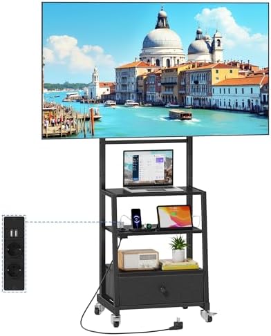 TV Stand Wheels with Sockets for TVs from 32 to 75 Inches, Floor ...