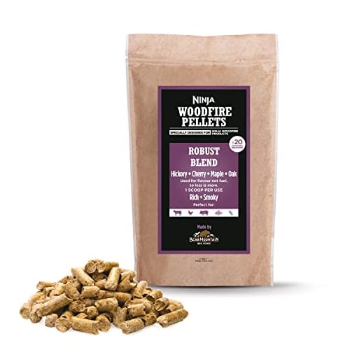 Ninja Woodfire pellets Mezcla intensa 900 g, pellet oficial para su uso con la Parrilla exterior Ninja