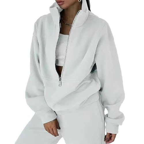 Image of Litthing Tracksuit Womens Full Set Lounge Wear Sets 2 Piece Ladies Fleece Tracksuits Comfort Long Sleeve Activewear Zip Coat Tops Trousers Sets Fashion Casual Thermal Autumn Winter