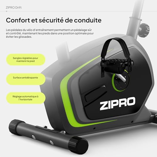 Zipro Adult Magnetic Fitness Bike Exercise Bike Drift up to 120 kg, Black, One Size standard size - Image 8