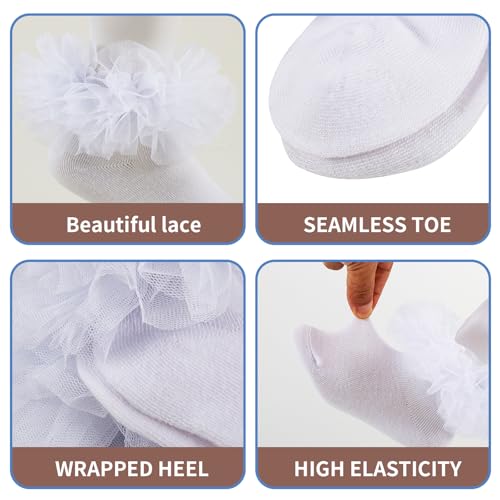 Grils Ruffle Socks Toddler Double Frilly Fluffy Princess Dress Cotton Sock Tutu Socks for Girls/Baby/Toddler2