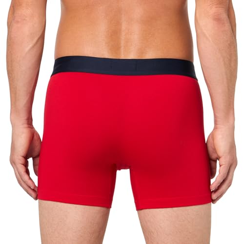 Lacoste Men's Cotton Stretch Big Croc Print Boxer Briefs, 3-Pack, Navy Blue/Grey/Red, X-Small3