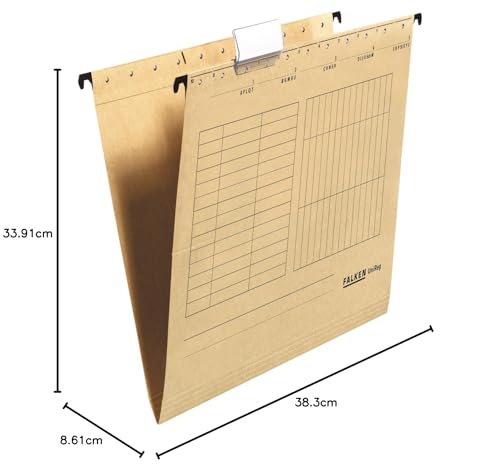 Original Falken 25er Pack Hängemappe UniReg. Made in Germany. Aus Recycling-Karton für DIN A4 seitlich offen braun Blauer Engel ideal für die lose Blatt-Ablage im Büro und der Behörde