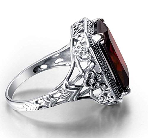 Elegant Huge Natural 3.5Ct Tanzanite 925 Silver Ruby Ring Women Wedding Engagement Size 6-103