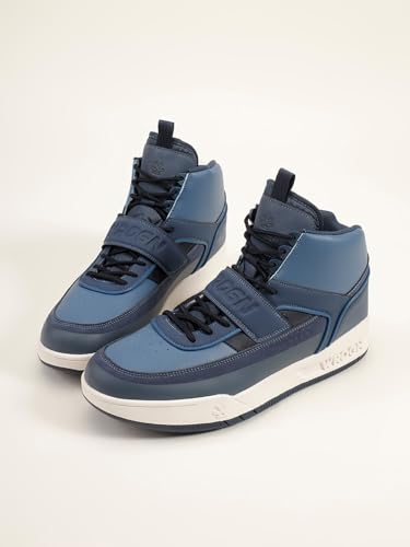 Image of WROGN Men's Microfibre High-top Lace-up Sneakers