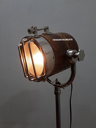 Thorinstruments (With Device) Photographers's Marine Wooden Spot Studio Chrome Tripod Low Floor Lamp Rustic Vintage Home Decor Gifts #TOP1