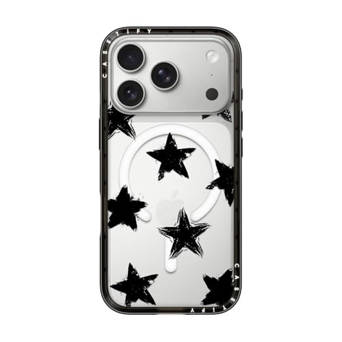 CASETiFY �R���p�N�g iPhone 17 Pro �P�[�X [MagSafe�Ή�/���^ �y��/�ϏՌ�] - Star Marks - �N���A �u���b�N