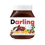 Nutella Custom Text Sticker Wrapper For Jar Chocolate Gift Set - Matte Vinyl Stickers & Labels for 350 g Hazelnut Spread Jars - Birthday Hamper & Christmas Gifts (Darling (fits jar 350 g))