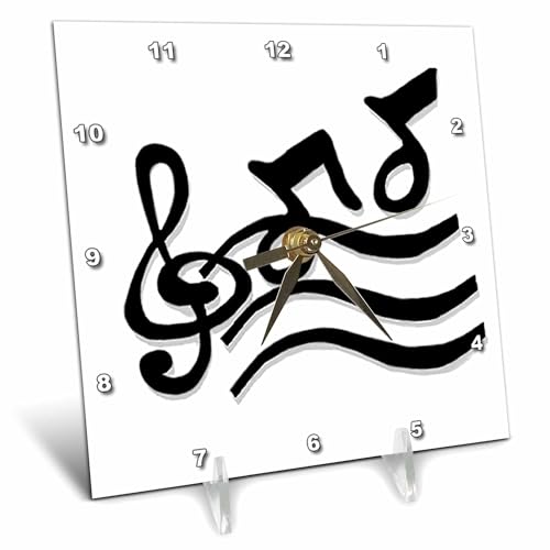 G Clef Musical Notes Desk Clock