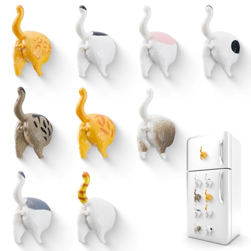 Set de imanes decorativos para nevera con diseño cola de gato, 9 piezas miniatura 7