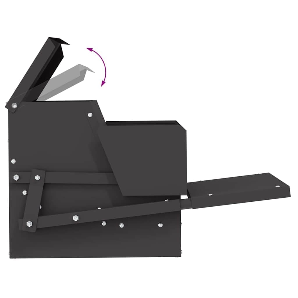 vidaXL Comedero de Pedal para Pollos Negro 50 x 40 x 29 cm, Comedero Moderno de Metal para gallinas, solución de alimentación Resistente para tu Granja y Corral