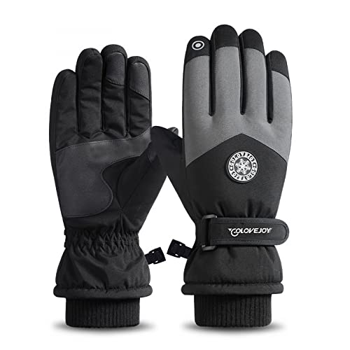 Nyescasa Handschuhe Herren Winter Warme Skihandschuhe Fahrradhandschuhe Wasserdicht Motorradhandschuhe Winddicht mit Touchscreen Winterhandschuhe für Skifahren Wandern Radfahren Outdoor Schwarz Cover