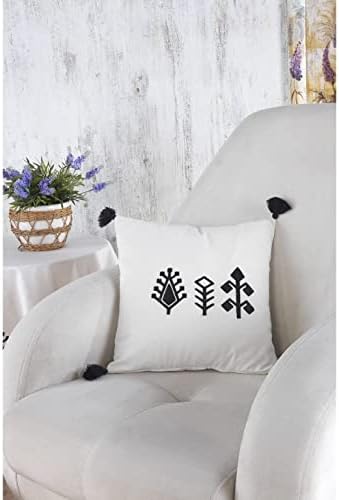 Loop Linen 100% Cotton Bedroom Living Room Decor Throw Pillow Covers-Throw Pillows with Pillow Covers I Couch Pillows I Decorative Pillow Covers I Boho Throw Pillows I Pillow Covers with Insert 16x16