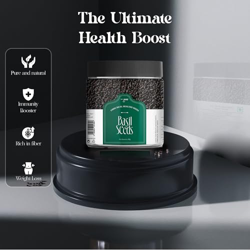Image of Jivo Raw Basil Seeds for weight loss - 200gm | Sabja Seed, Takmuria Seeds 200g (Jar Pack) | High Fibre And Omega 3