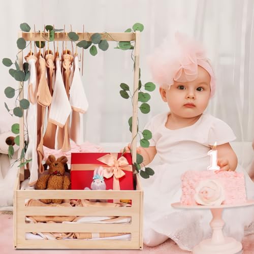 image for Extpro Wooden Baby Shower Crate Closet with Handle, Baby Storage Crate