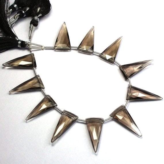 Smoky Quartz perles triangulaires pour ateliers créatifs et bijoux d'été