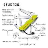Victorinox Taschenmesser Rescue Tool MW (13 Funktionen, Einhand-Klinge feststellbar, Kapselheber, mit Wellenschliff), 111 mm, gelb nachleuchtend