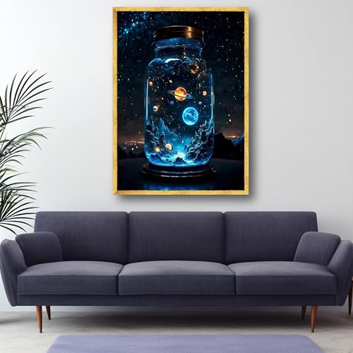 Toile Bocal cosmique cadeau idéal tableau univers galaxie spatiale - 2