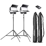 Lieferumfang: 2x Walimex pro LED Sirius 160 Daylight Leuchte 65W, 2x Walimex pro Lampenstativ FT-8051 260 cm mit Tasche, 1x Fernbedienung, 2x Netzteil mit Netzkabel, 3x Anschluss- und Verbindungskabel